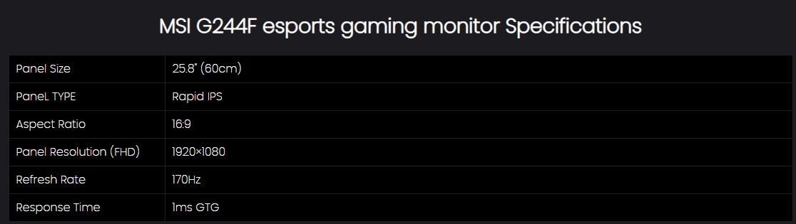 esports gaming monitor